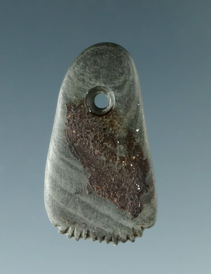 Miniature 1 1/8" Ft. Ancient Fringed Pendant found in Licking Co., Ohio. Pictured!