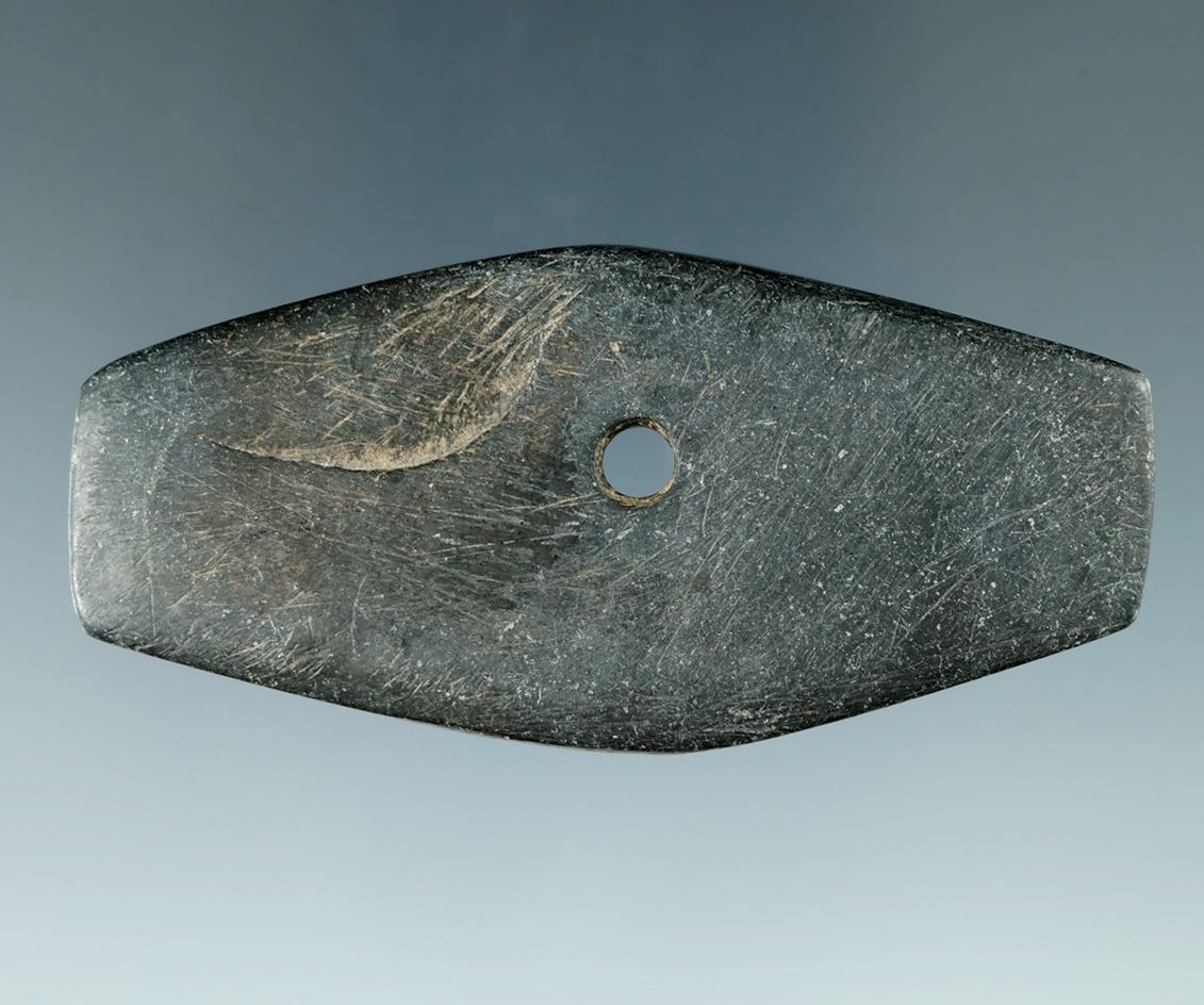 Miniature 2 9/16" Mississippian Tallied Pendant found in Marion Co., Ohio.  Ex. Dick Murray.