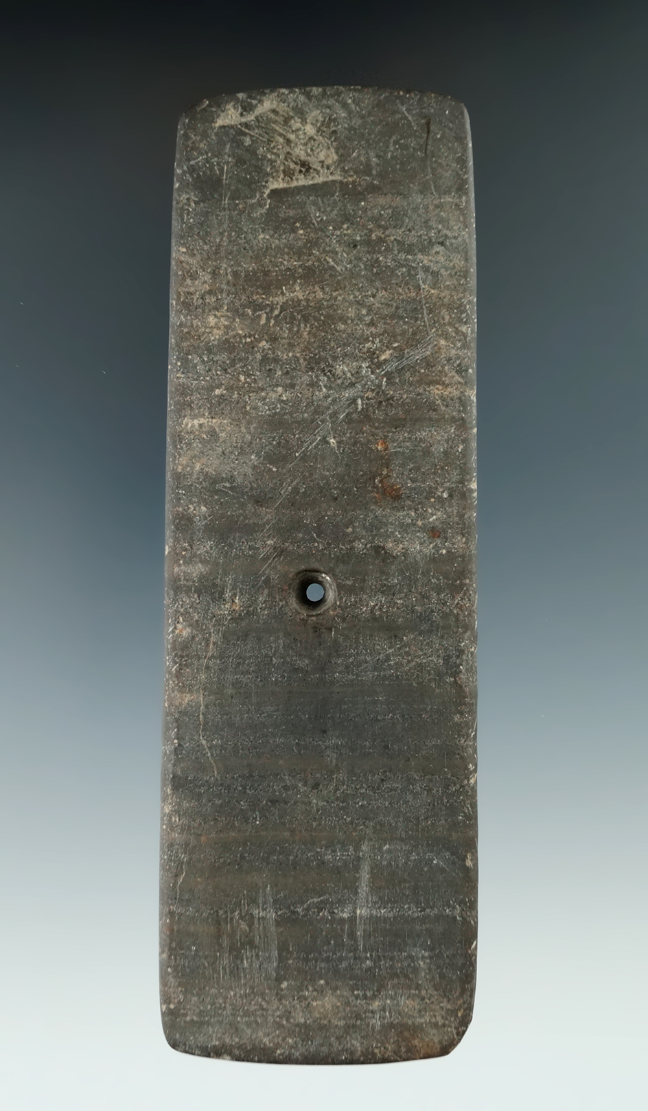 5 1/16" Hopewell Rectangular Pendant made from brown and black Banded Slate, found in Hancock Co., O