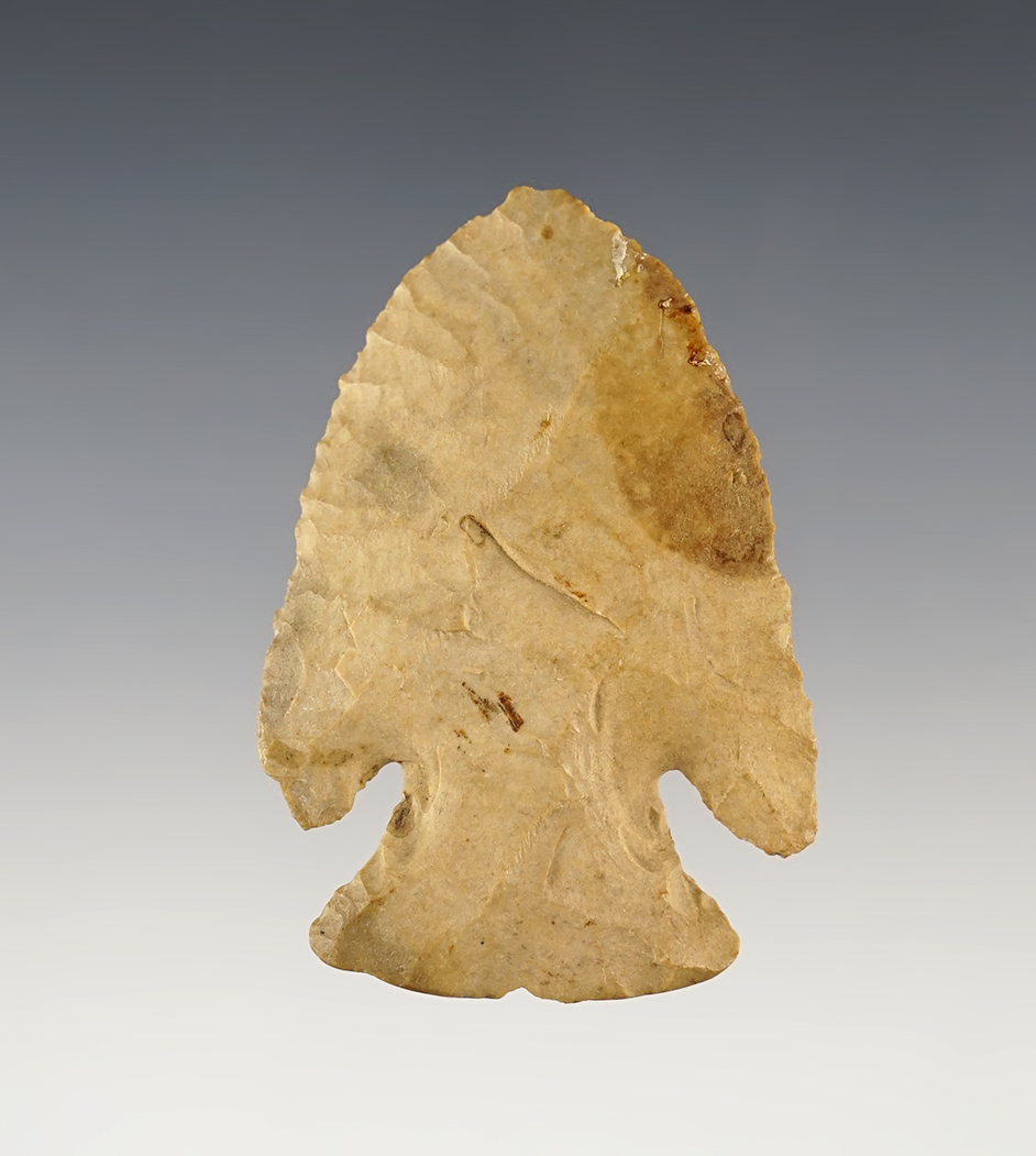 2 3/8" Ohio Thebes point in excellent condition with nice basal grinding.