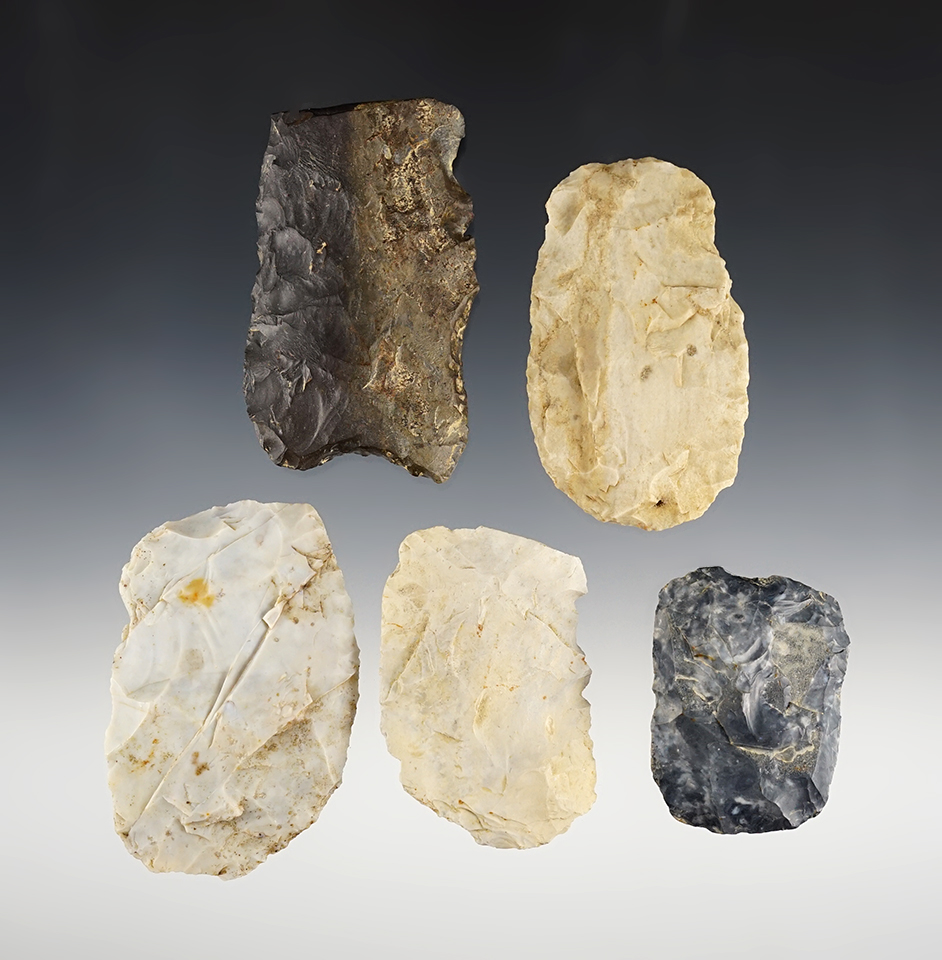 Set of 5 Ohio Paleo Square Knives. Includes a info sheet with specific counties for each. 