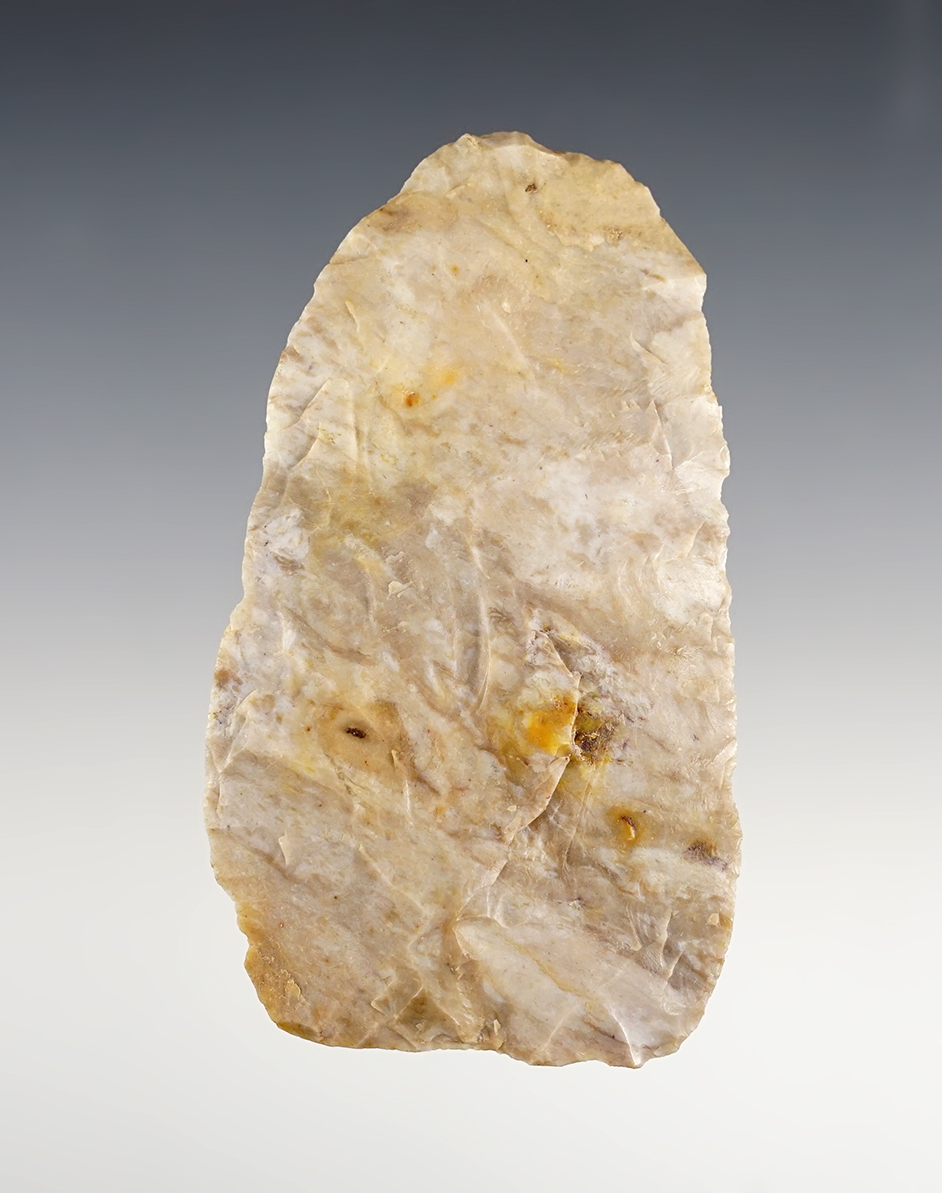 Well made 3 5/8" Paleo Square Knife found in Hardin Co., Ohio. Ex. Kevin Kelly.