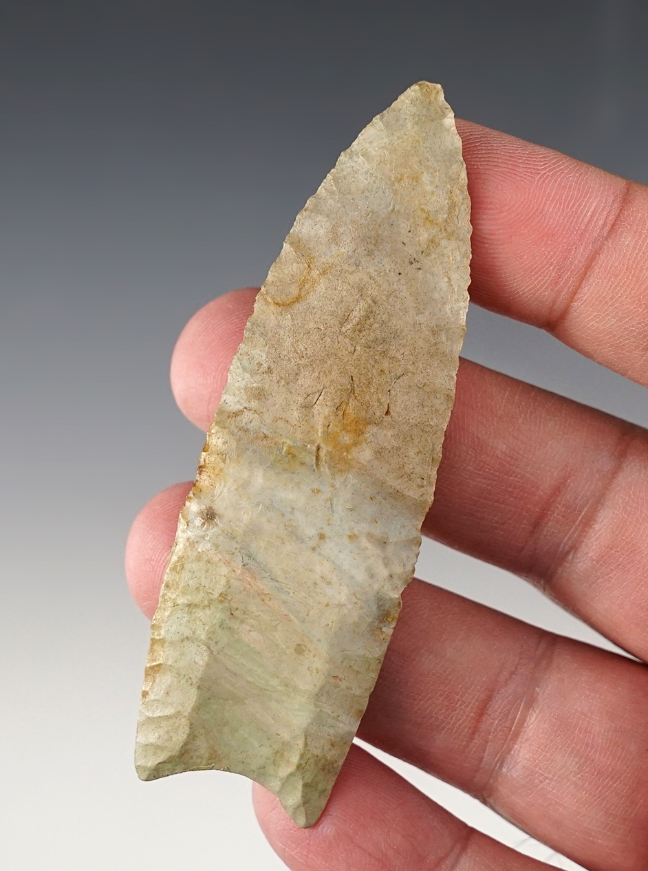 Fluted Paleo Clovis with restoration to approx. 1" of the base.  Ohio/Indiana area. 