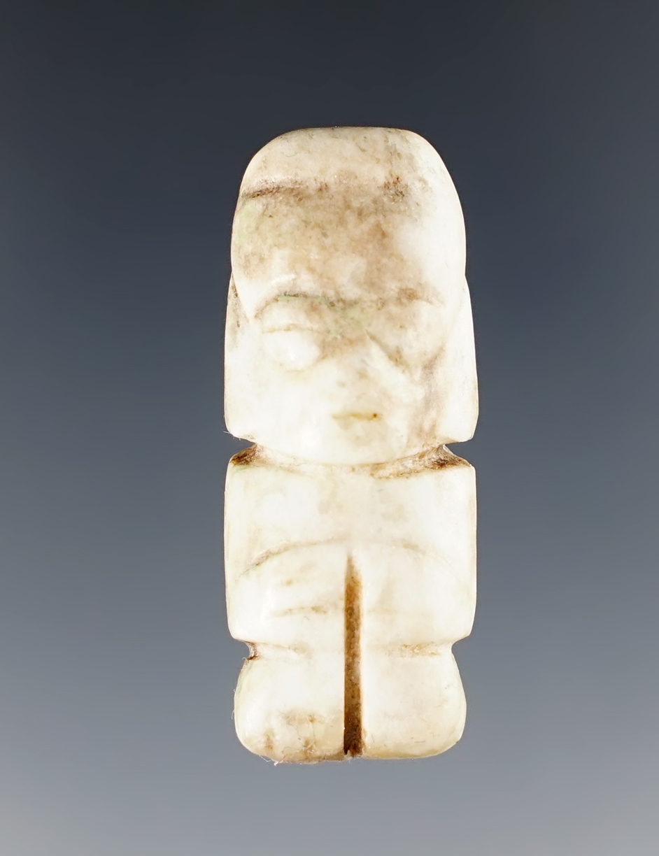 1 1/2"  Miniature penate figure,  Mixtec, Oaxaca State, Mexico, 900-1400 CE.

