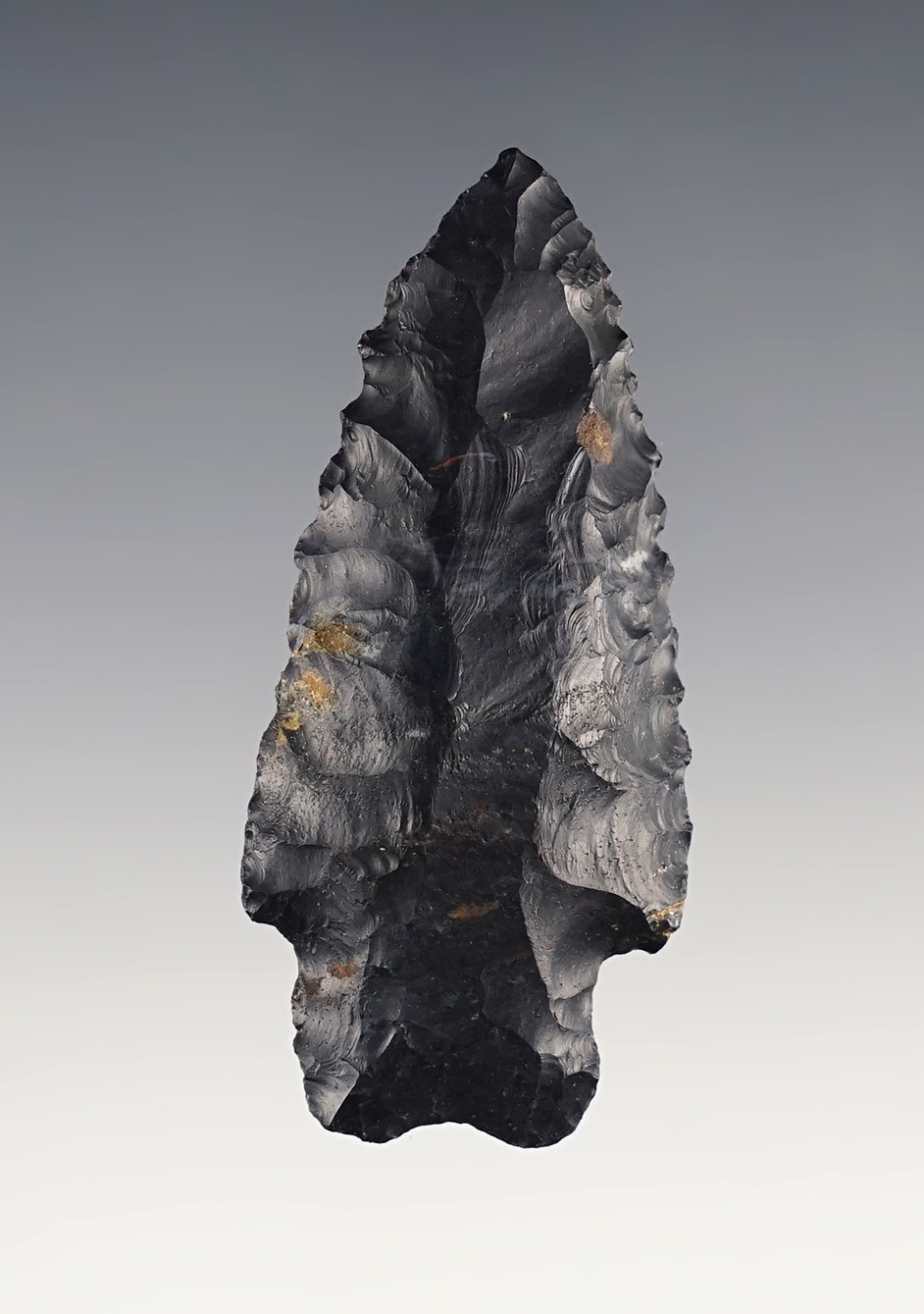 Classic 2 7/16" serrated Heavy Duty made from Coshocton Flint. Found in Ohio.