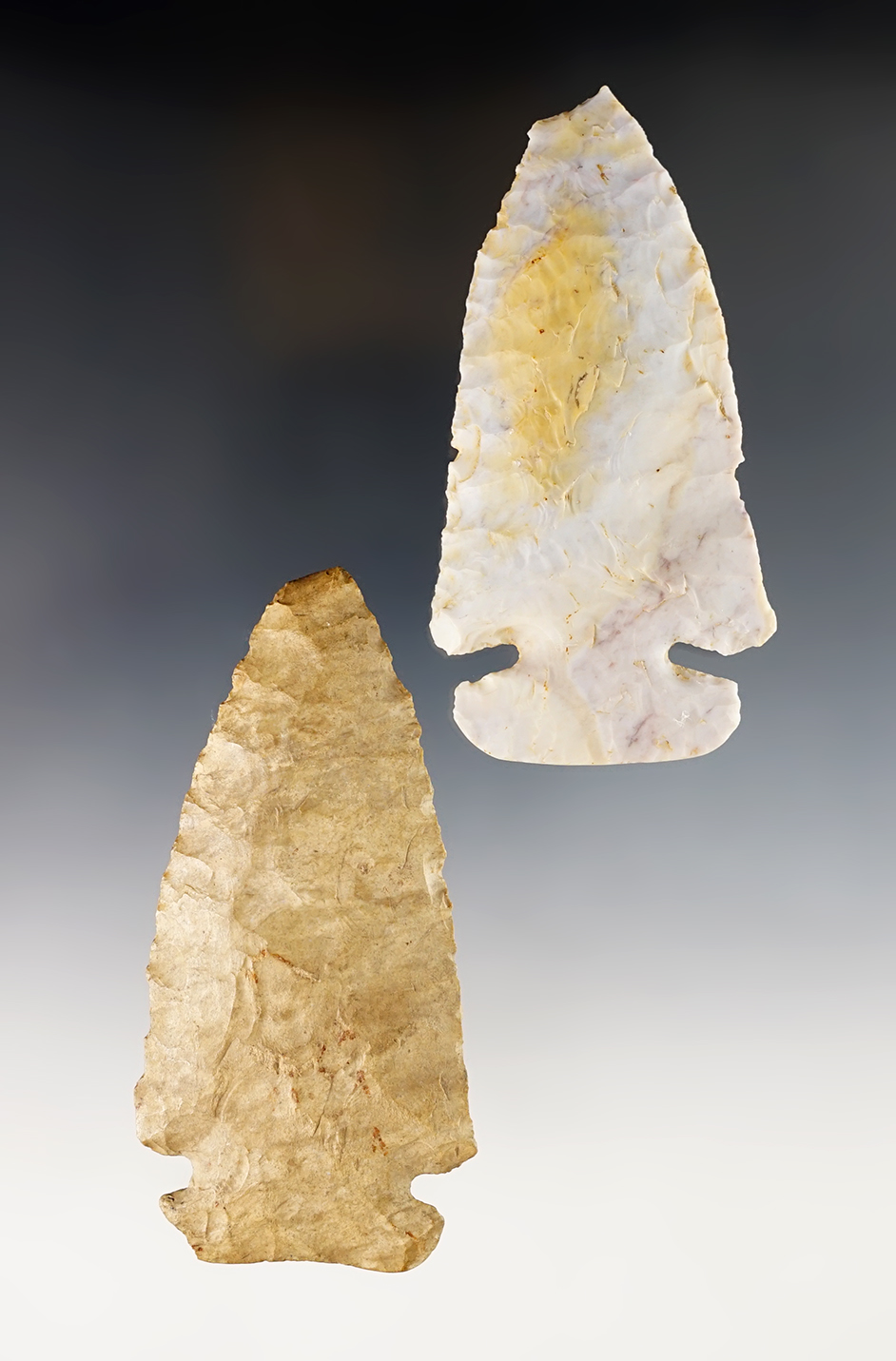 Pair of Dovetails found in Ohio, both with minor tip damage. Excellent candidates for restoration.