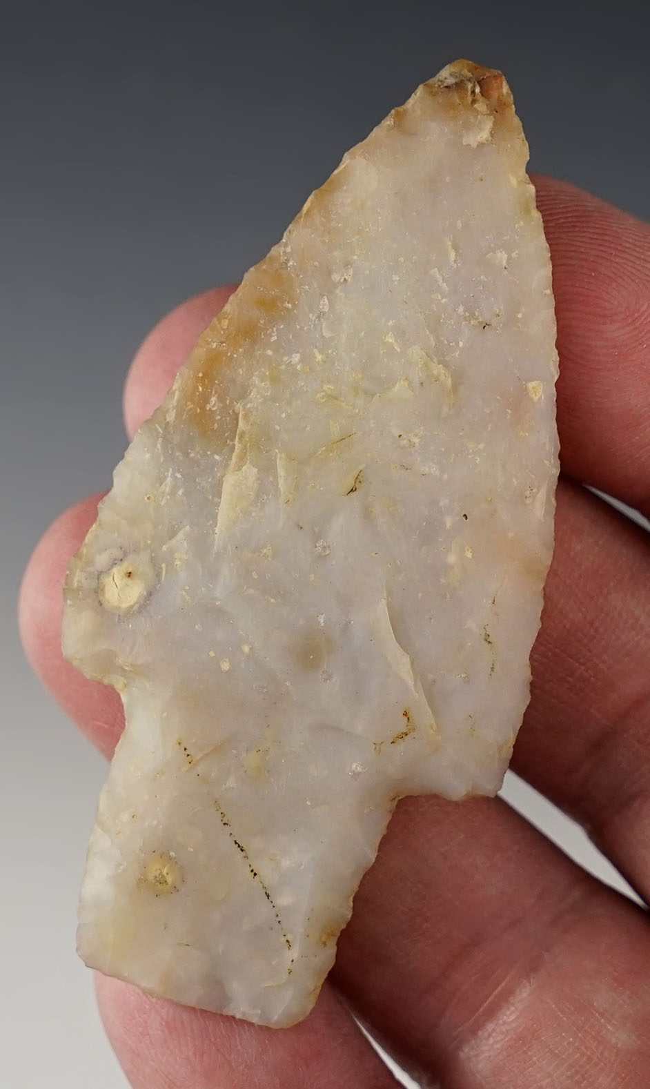 Excellent flaking and material quality on this 2 7/8" Late Adena found in Tuscarawas Co., Ohio. 