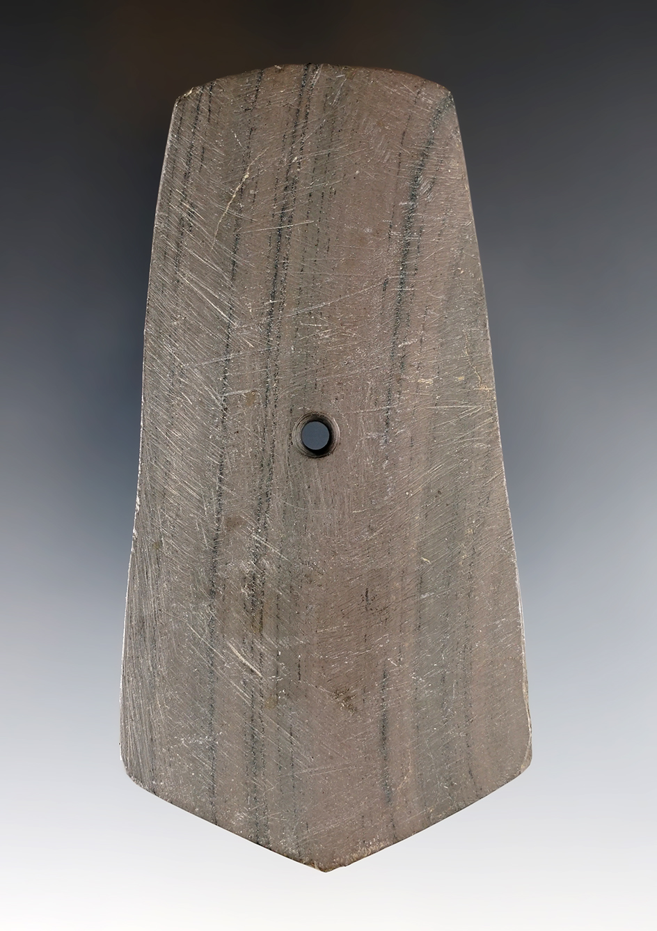 4 1/4" Hopewell Pentagonal Pendant found in Hocking Co., Ohio. Ex. Ed Fisher Collection. 