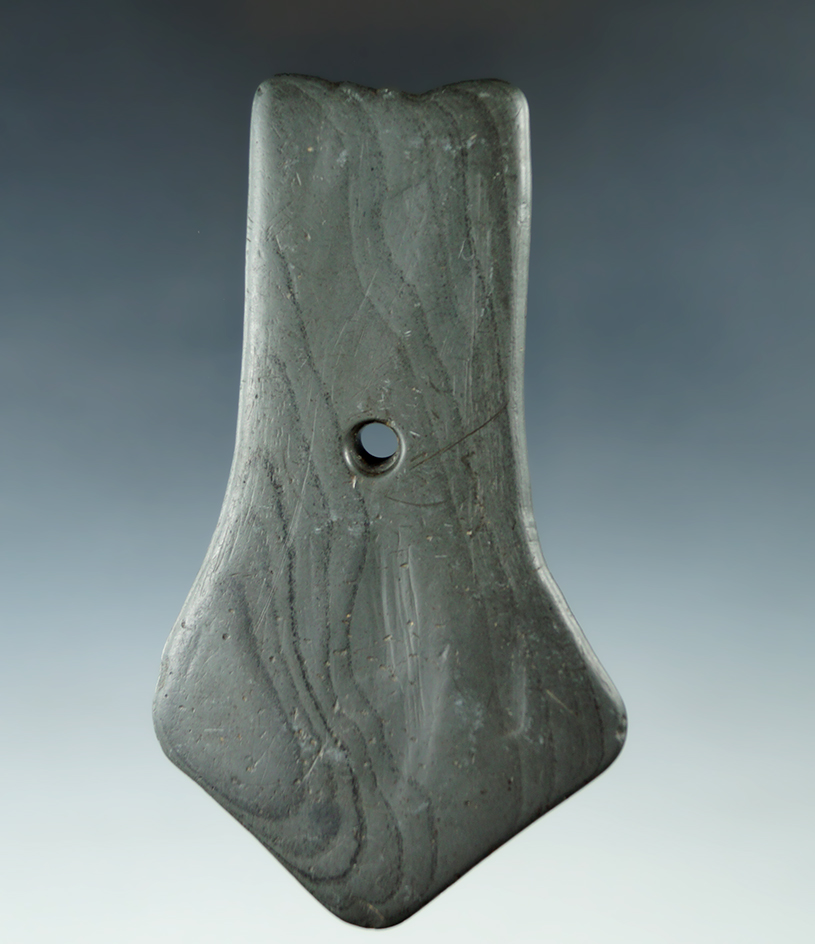 4 5/16" Hopewell Pentagonal Pendant - Richland Co., Ohio. Pictured in Who's Who 8.  Ex. Meuser.