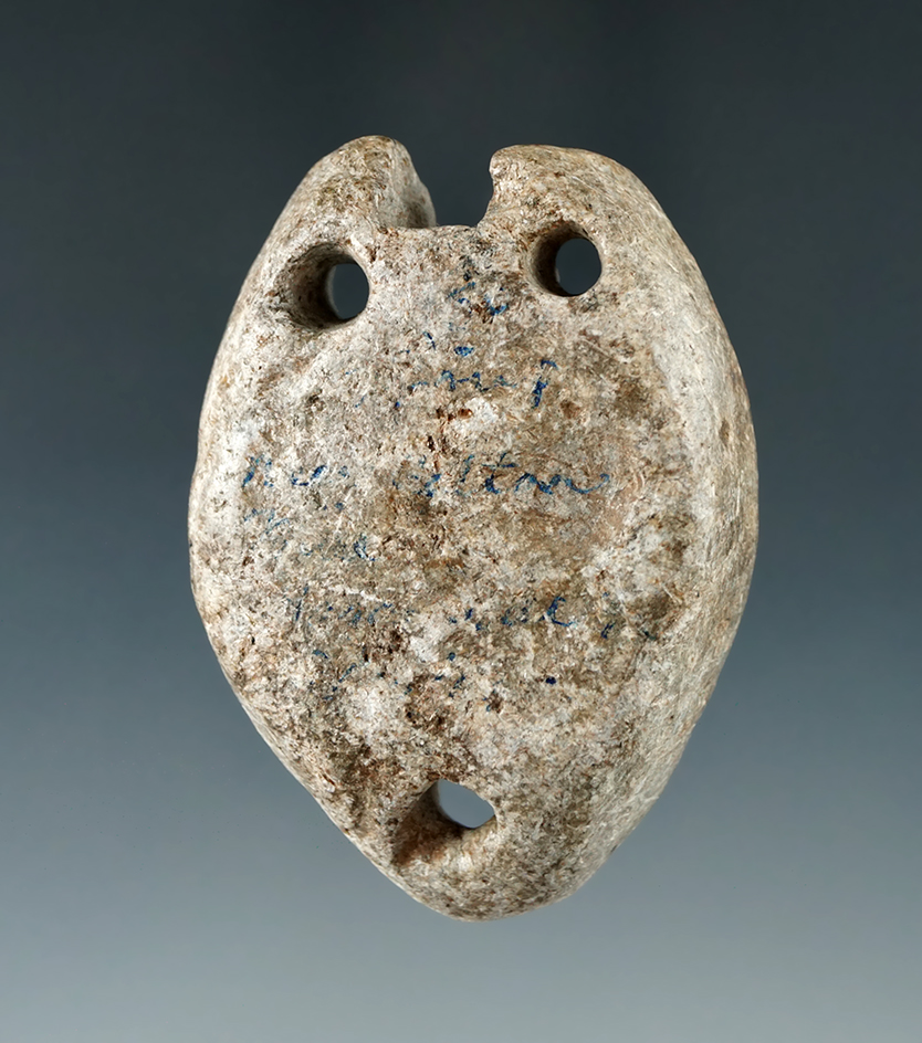 2 1/4" x 1 5/8" Mississippian Effigy Pendant - Steatite, Gallipolis Ferry Site, Clay Twp., Gallia Co