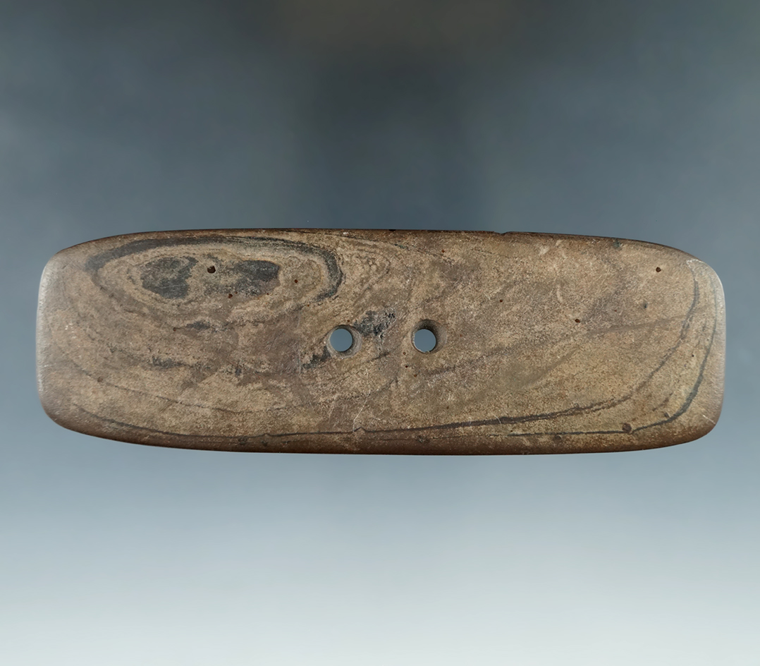 5" Hopewell Bar Gorget , found in Seneca Co., Ohio. Ex. August Wehrle (#1666W).