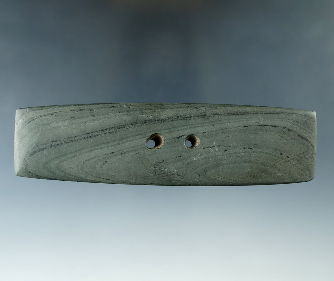 5 1/16" Hopewell Bar Gorget - Delaware Co., Ohio. In excellent condition. Pictured.