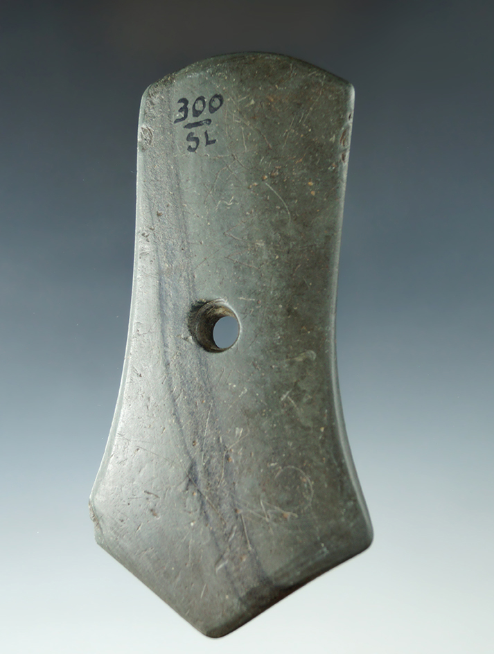 4 1/4" Hopewell Pentagonal Pendant - Hocking Co., Ohio. Finder lightly engraved his initials "CW"
