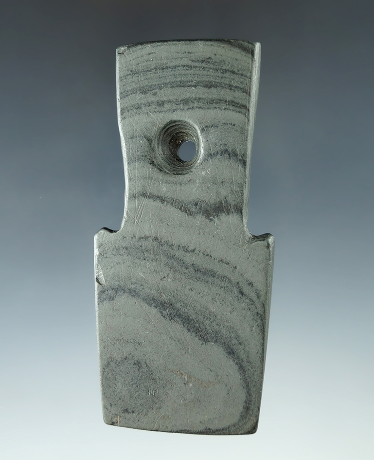 3 5/16" Hopewell Shovel Pendant -Franklin Co., Ohio. Pictured in Ohio Slate Types,  Whos Who #2&8.