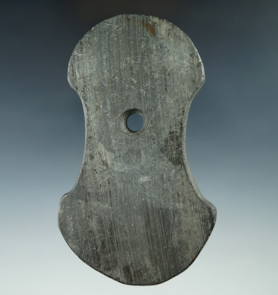 4 1/2" Adena Bi-Concave Keyhole Style Pendant  found in Knox Co., Ohio.