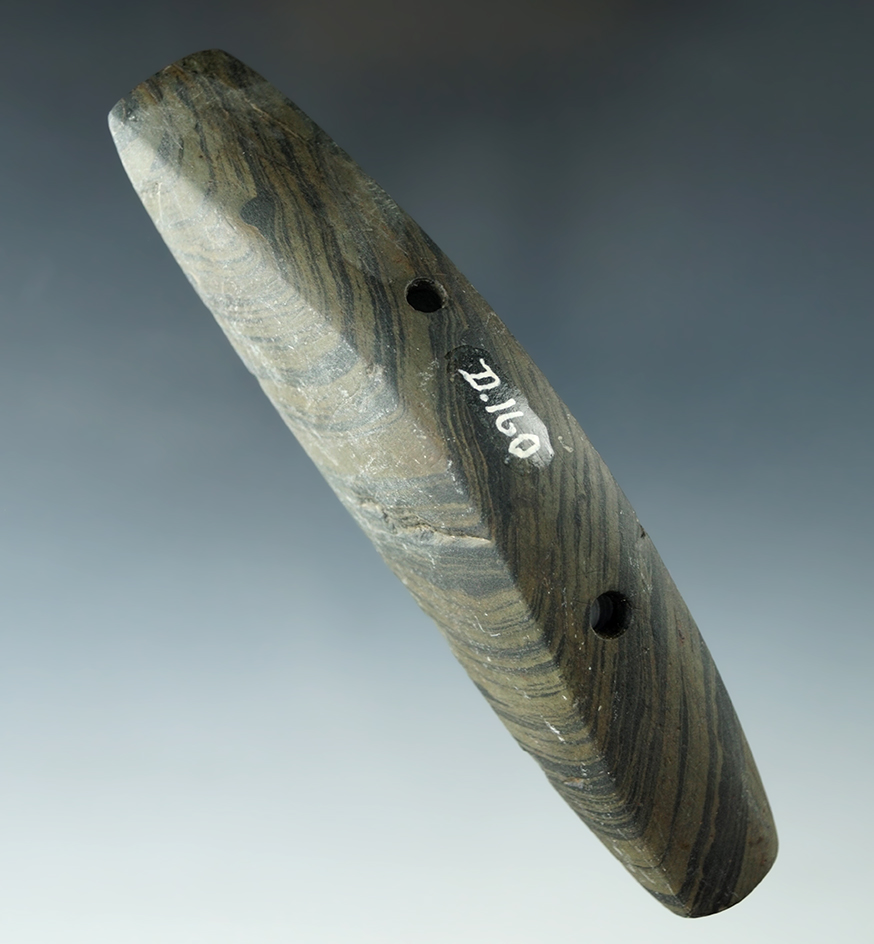 4 7/8" Woodland Keel Gorget - Shelby Co., Ohio. Pictured. Ex. Parks, Driskill (#D 160), Mel Wilkins.