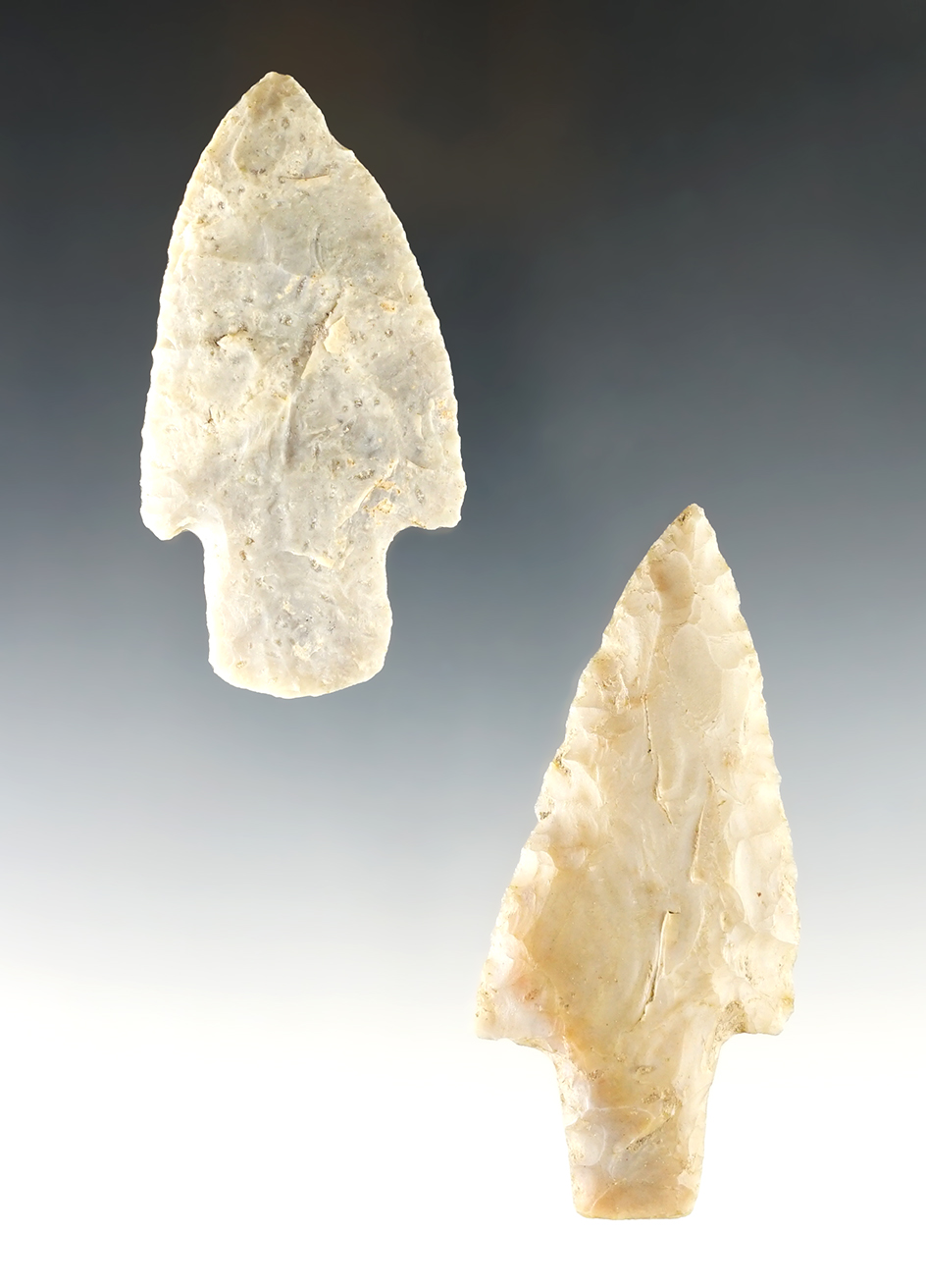 Pair of well made Flint Ridge Adena Points. Muskingum Co., Ohio found by Will Archibald.