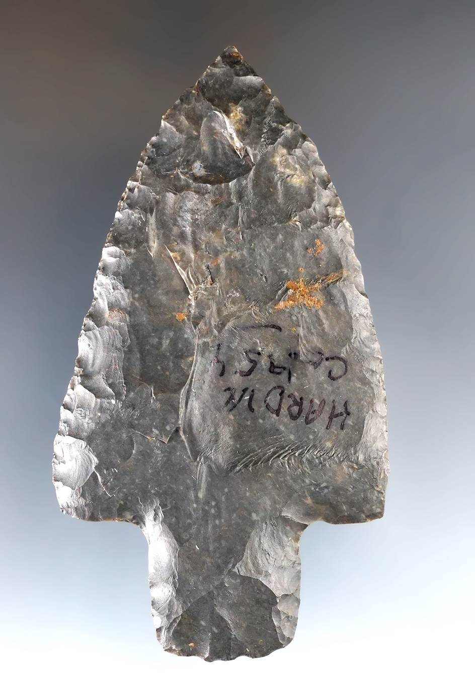 3 3/8" Upper Mercer Adena -Hardin Co., Ohio. Purchased from Dean Driskill in 1968. Ex. Hooks.