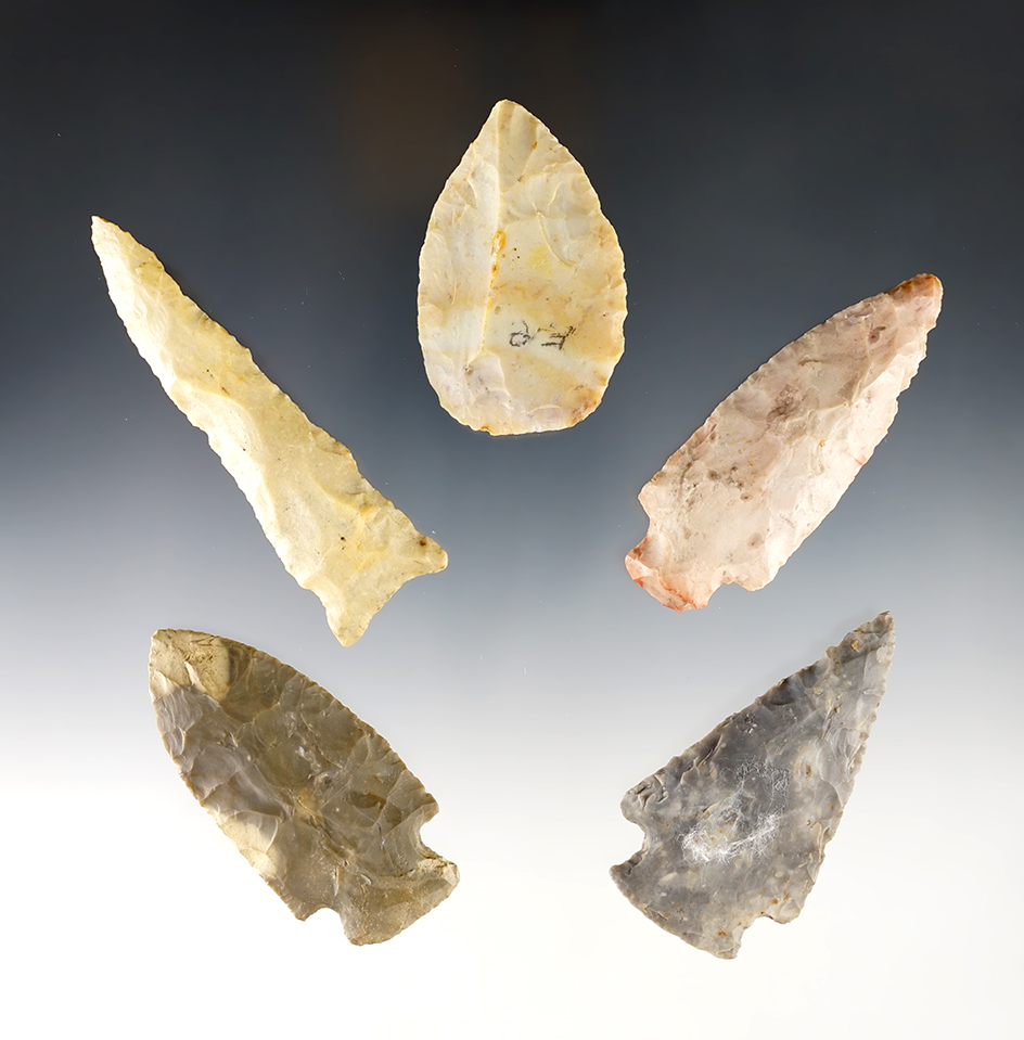 Set of 5 well made Midwest Points. The largest is 3 1/4".