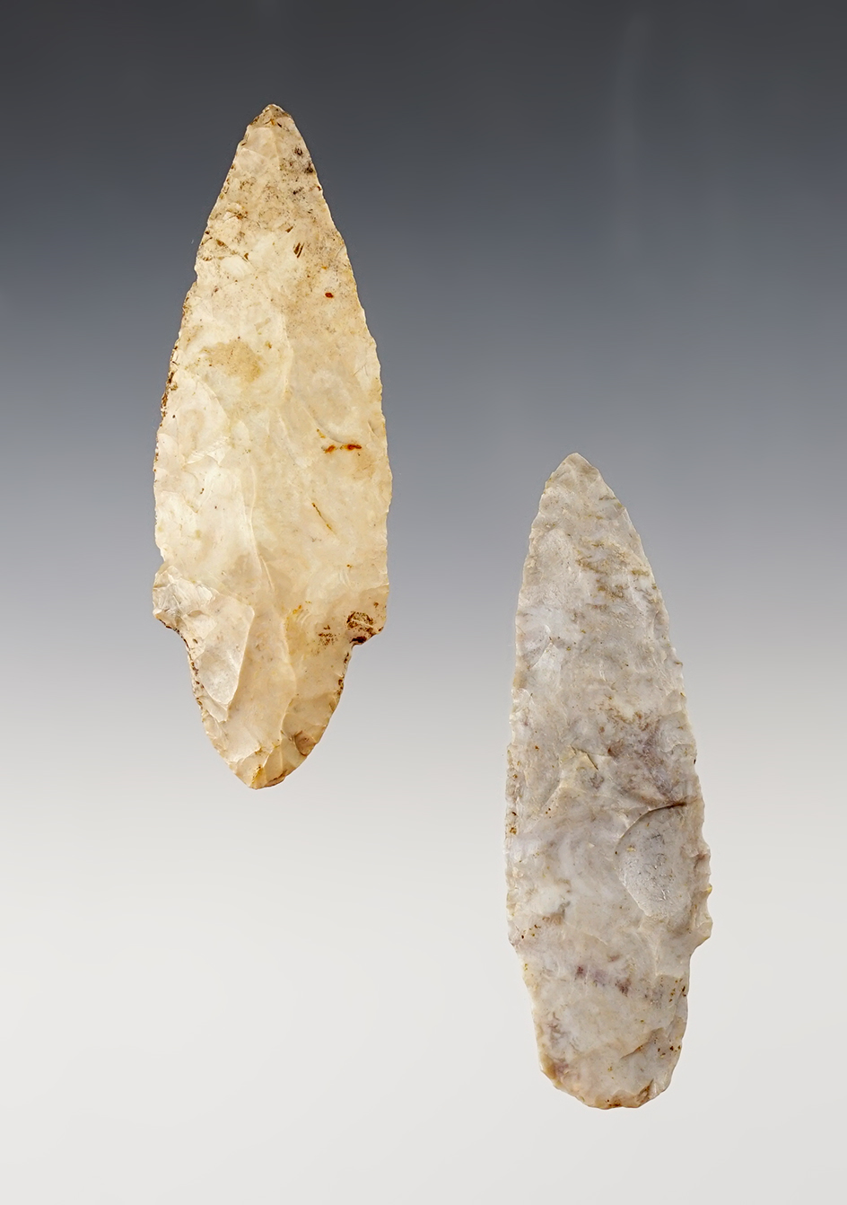 Pair of well made Ohio Adena Points. The largest is 3 7/16".