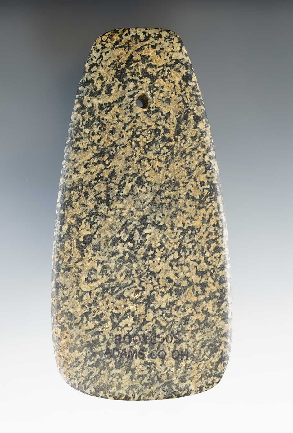4 3/8" Intrusive Mound Trapezoidal Pendant made from Granite. Adams Co., Ohio. Pictured!