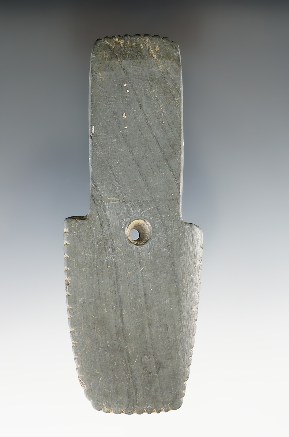 4 3/4" Hopewell Shovel Pendant found in 1913 in the vicinity of Westerville, Franklin Co., Ohio.