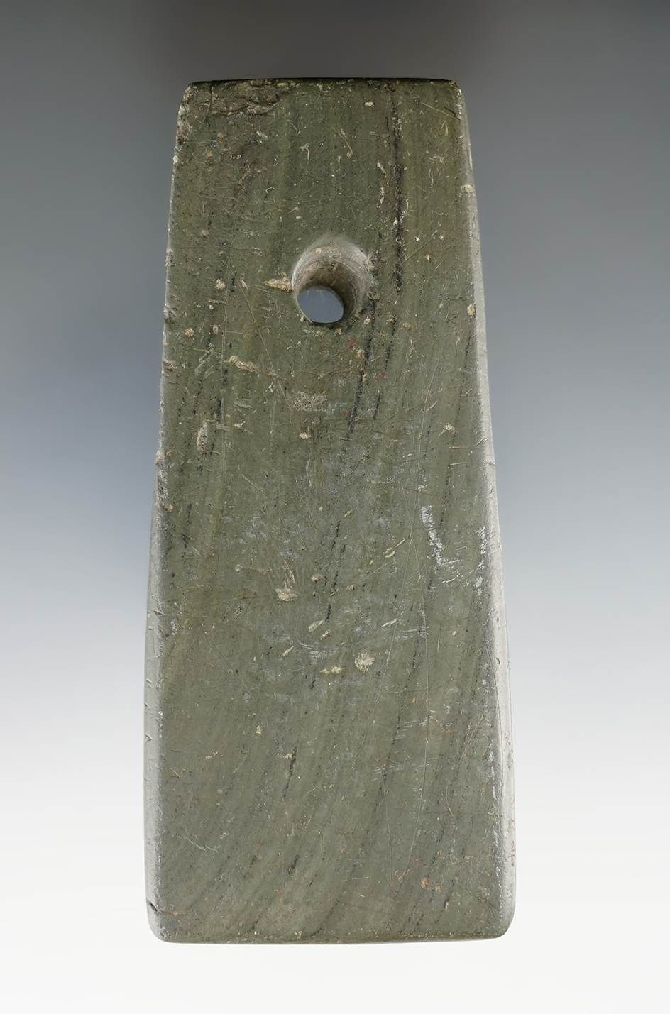 4 1/8" Adena Trapezoidal Pendantfound in Clinton Co., Ohio. Ex. Earl Townsend, Dave Morrison.