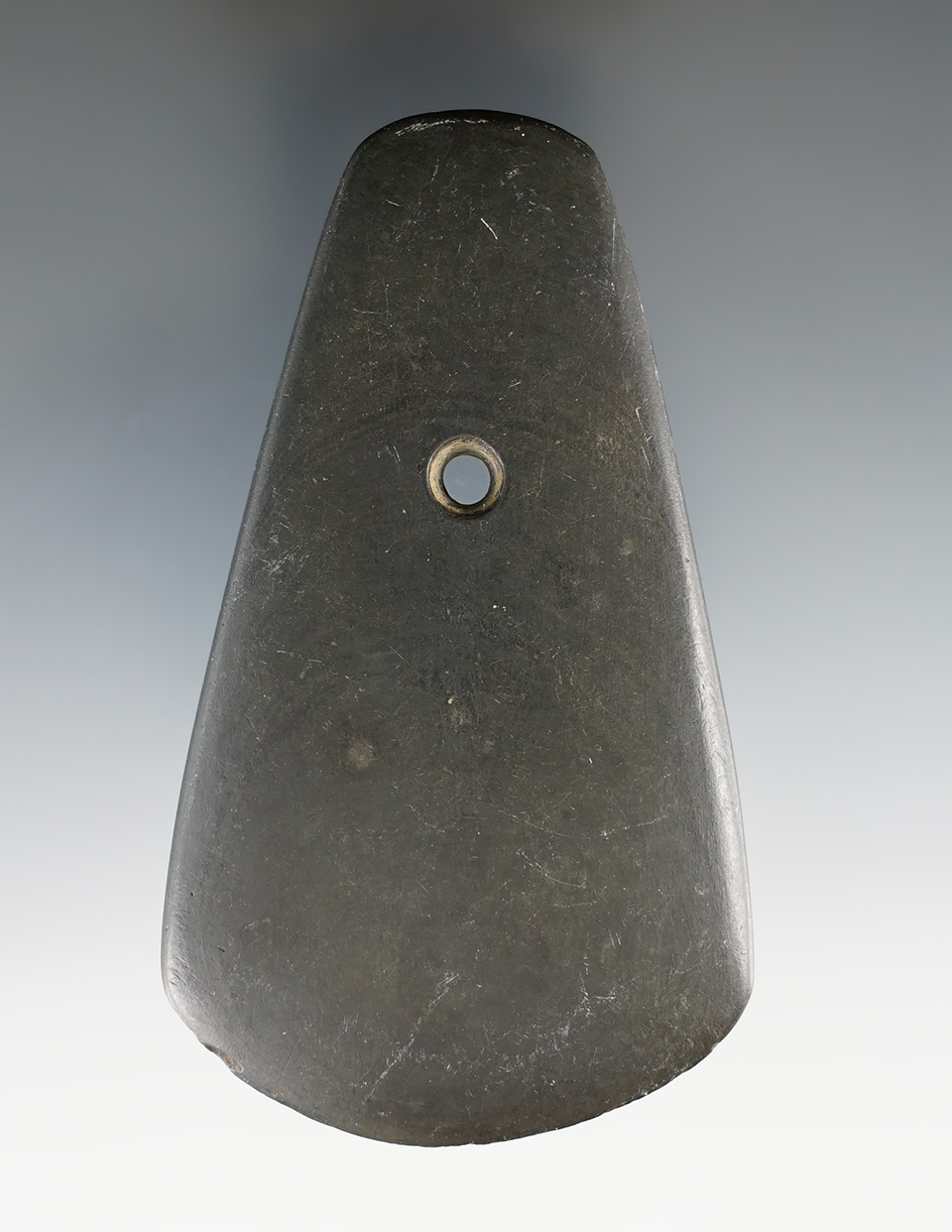 3 11/16" Hopewell Trapezoidal Pendant found in Twin Twp., Preble Co., Ohio.
