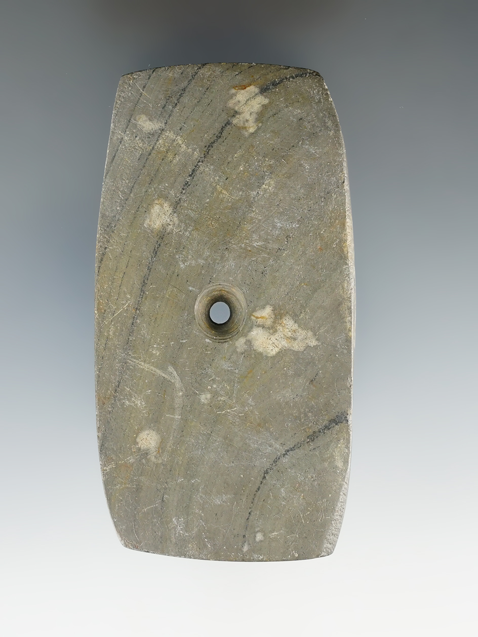 3 1/16" Hopewell Rectangular Pendant found in Van Wert Co., Ohio. Ex. Tom McAdams (#198).