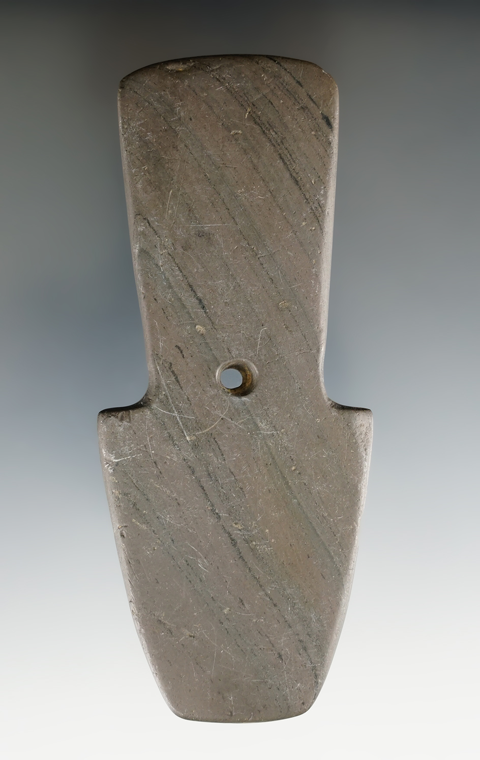 4 3/8" Hopewell Shovel Pendant found in Ohio. Pictured in Ohio Archaeologist Volume 20, #4.