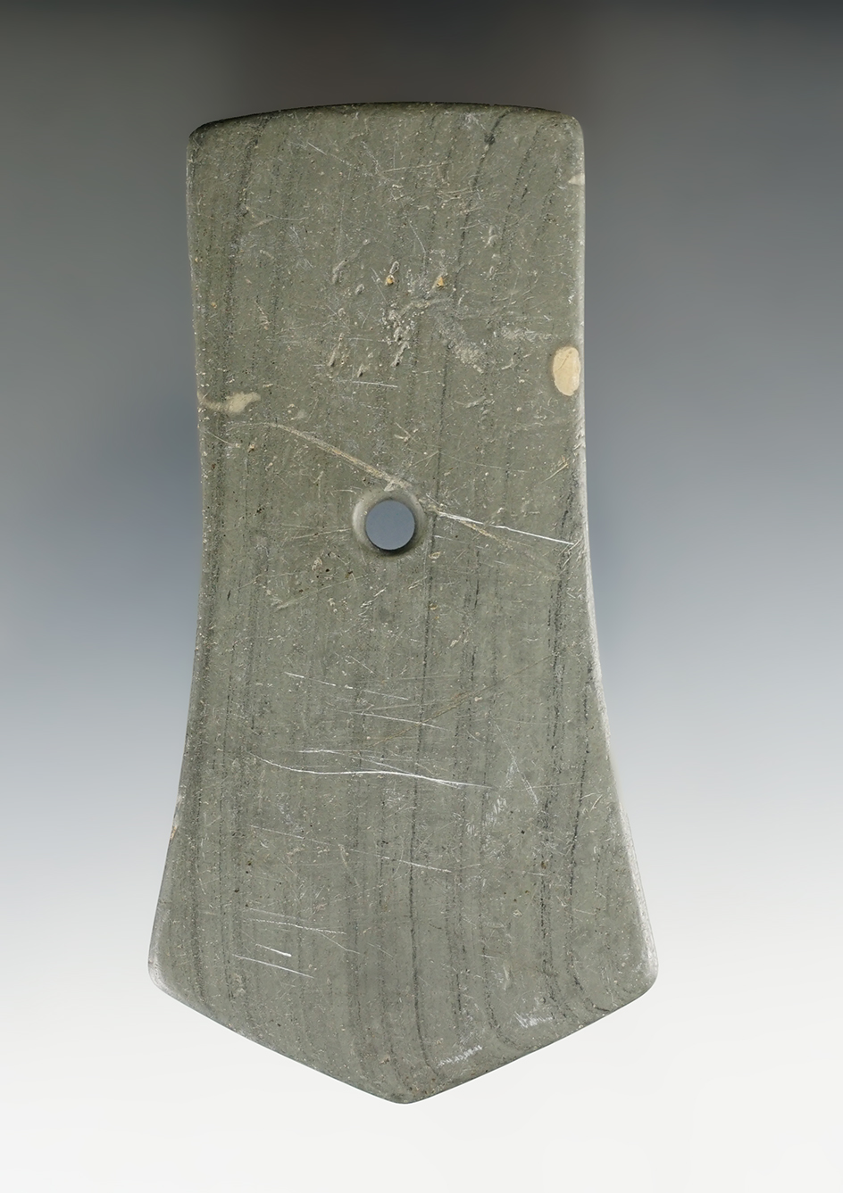 4 3/8" Hopewell Pentagonal Pendant found in Northeast Ohio. Ex. Frank Pike, Dr. Richard Sisson.