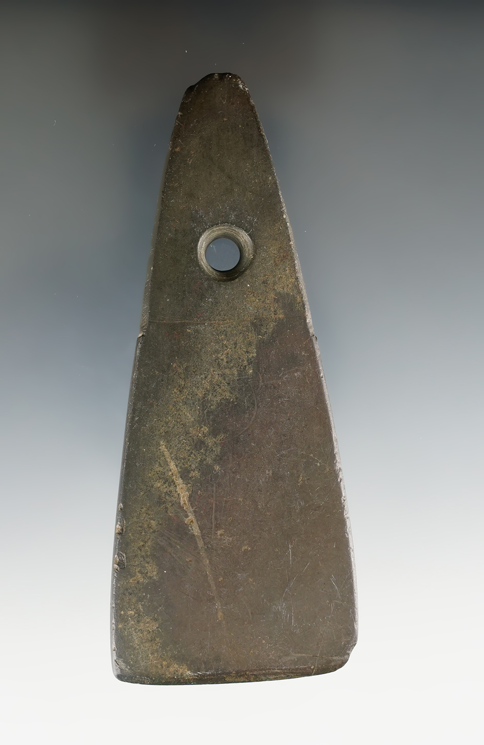 4 15/16" Trapezoidal Pendant found in Cuyahoga Co., Ohio. Pictured in Who's Who #8, page 110.