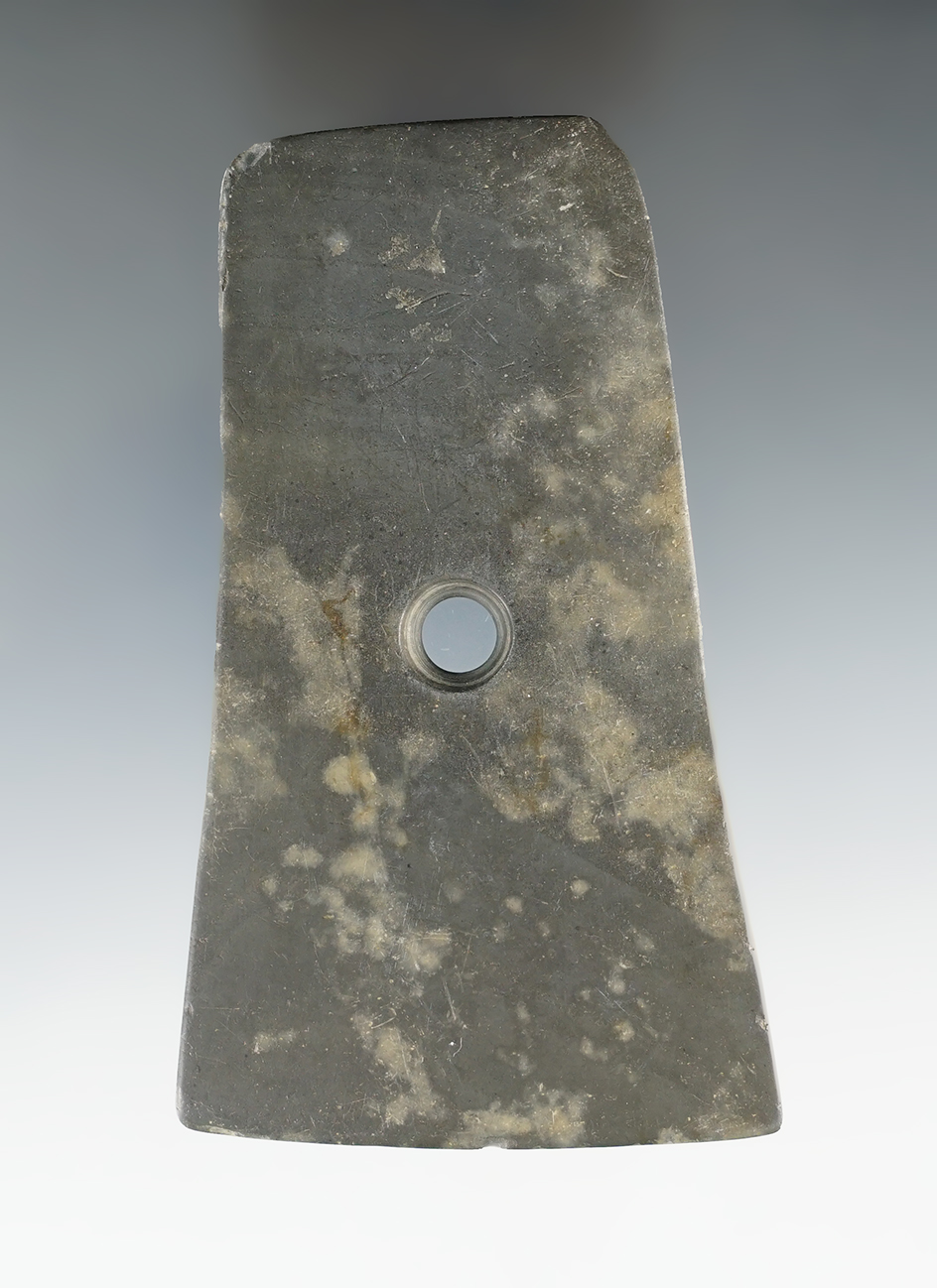 4 1/16" Adena Bell Pendant found in Mercer Co., Ohio. Comes with a Bennett COA.