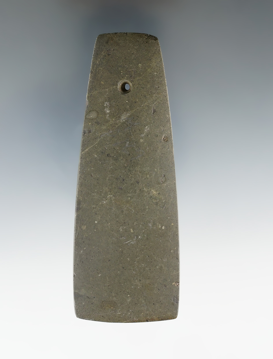 3 7/8" Hopewell Trapezoidal Pendant found in Perry Co., Ohio. Ex. Dr. Gordon Meuser.