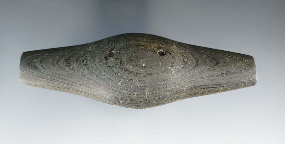 4 3/4" Adena Expanded Center Gorget. Muskingum Co., Ohio. Ex. Von Hillard (#311).