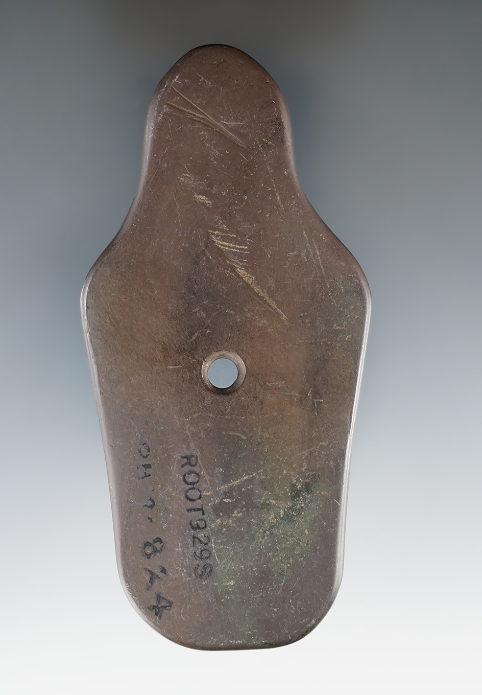 3 7/8" Hopewell Eccentric Pendant found in Ohio. Pictured in Artifacts Volume 2, #3.