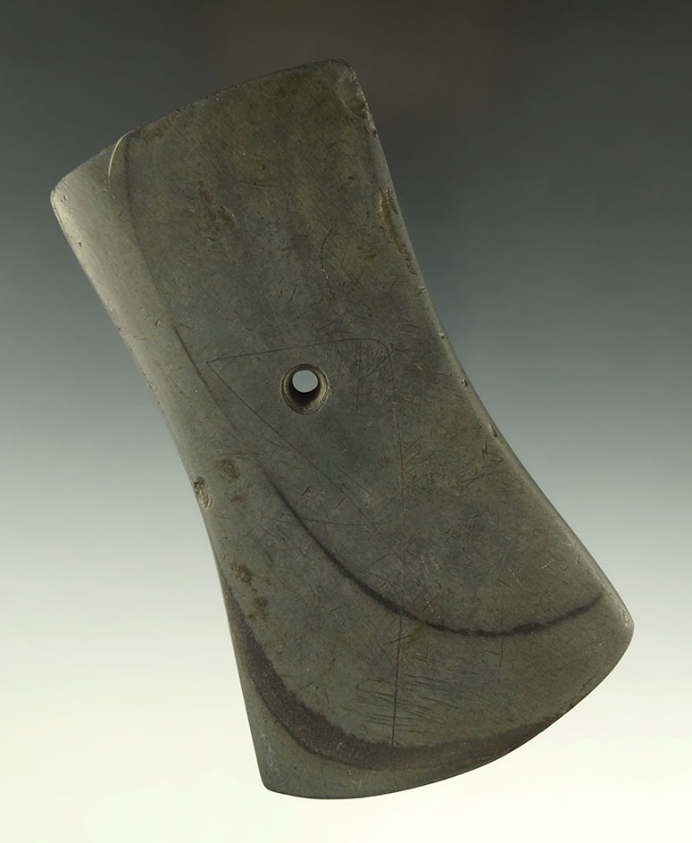 4 9/16" Adena Bi-Concave Pendant, Crawford Co., Ohio. Ex. Meuser, Heckman, Waibel Collections.