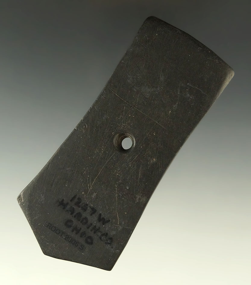 Ex. Wehrle - pictured! 4 1/16" Hopewell Pentagonal Pendant found in Hardin Co., Ohio.