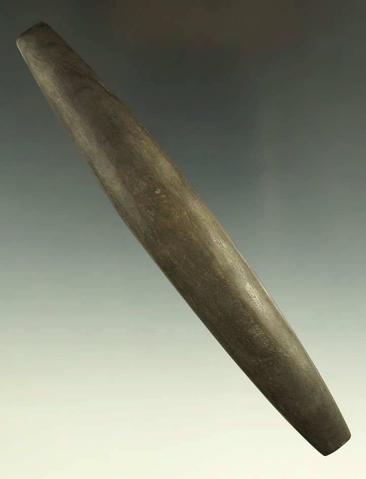 5 1/2" Archaic Elliptical Bar Weight found in Miami Co., Ohio. Ex. E. Payne, J. Sorgenfrei, Helman.