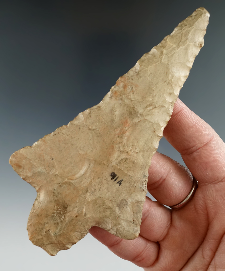 Heavily patinated 4 7/8" Dixon that is thin for size found in Missouri.