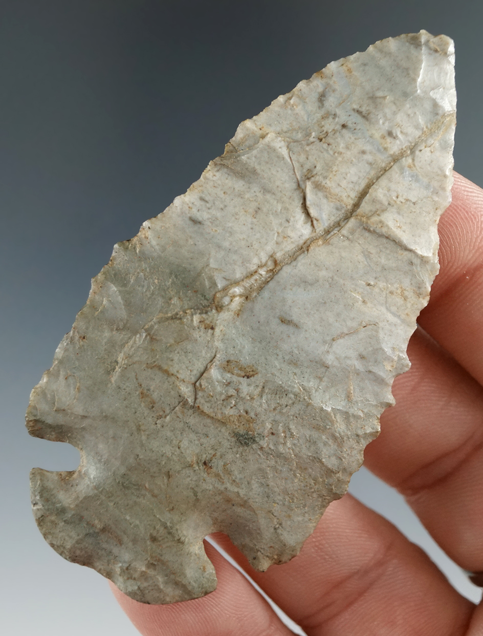 Nice! 2 13/16" Notched Base Dovetail - Indiana Green (Attica) Flint found in Putnam Co., Indiana.
