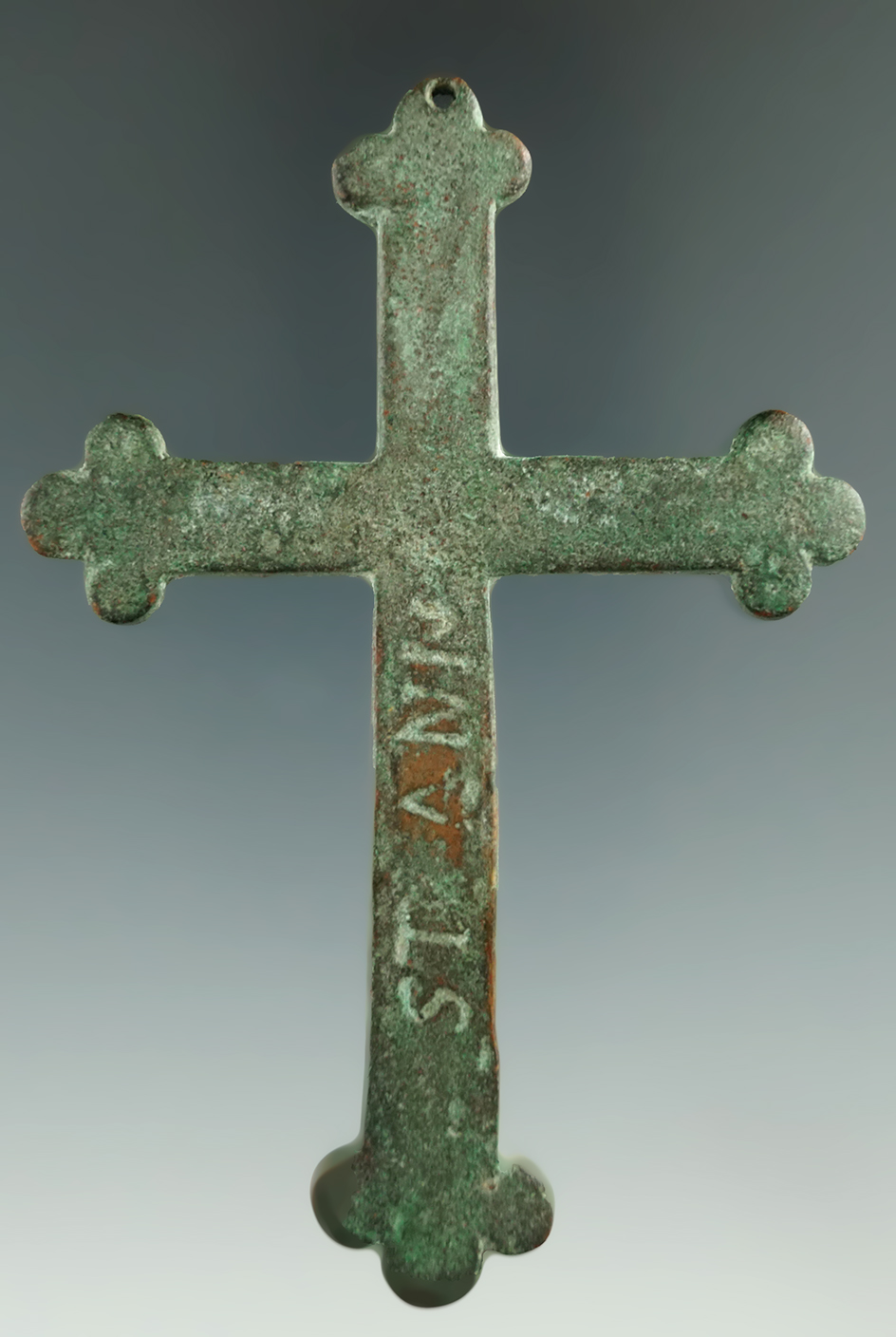 Pictured! Large 3 7/8" engraved cross pendant  circa 1750-1840 found in New York.