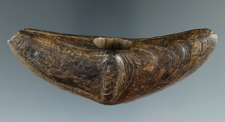 3 3/4" Bannerstone found near Silver Creek, Chautauqua Co., New York.