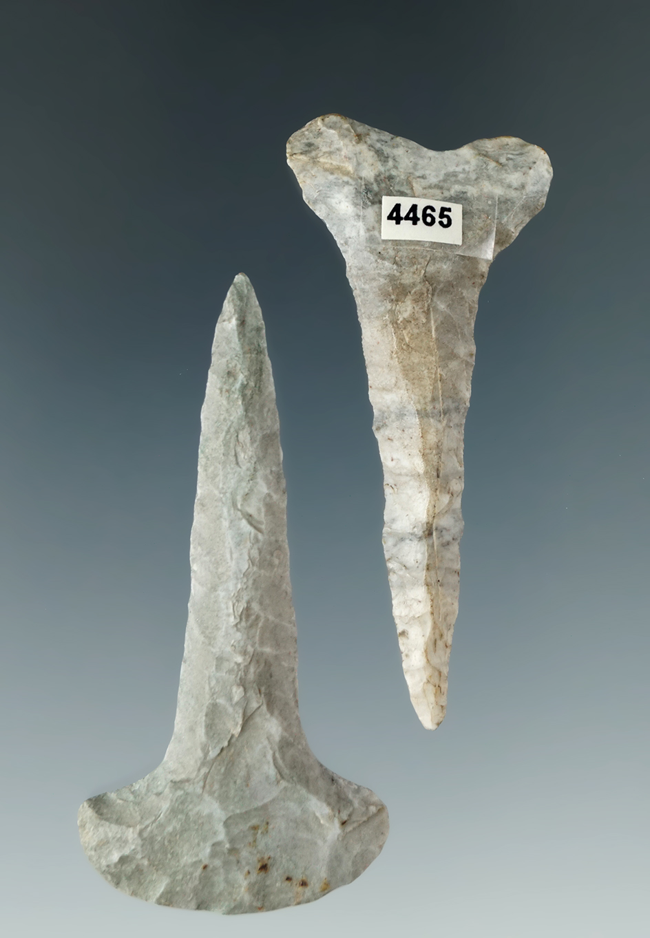 Pair of Drills made from Indiana Green Flint found in Western Ohio, largest is 2 5/16".