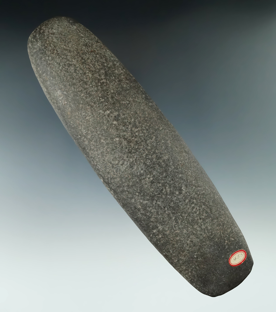 8" Hardstone Celt found in Ohio.  Ex. Phil Kientz.  Pictured in Who's Who #1.