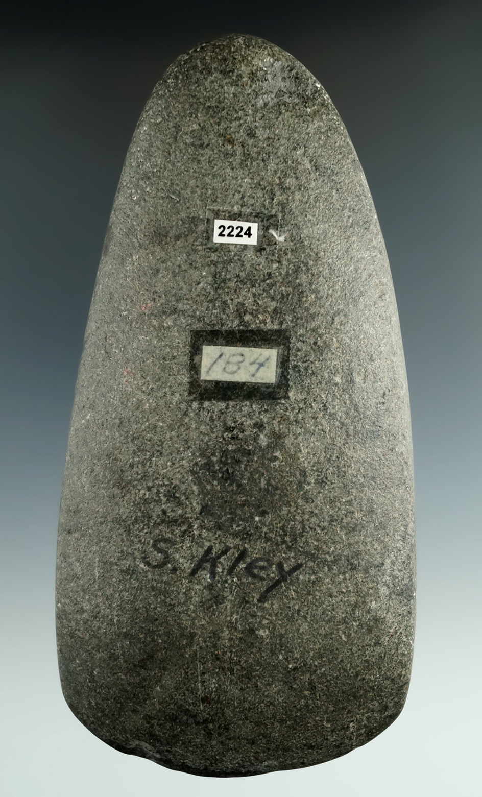 5 3/4" Hardstone Celt found in Versailles Ohio.  Ex. S. Kley.