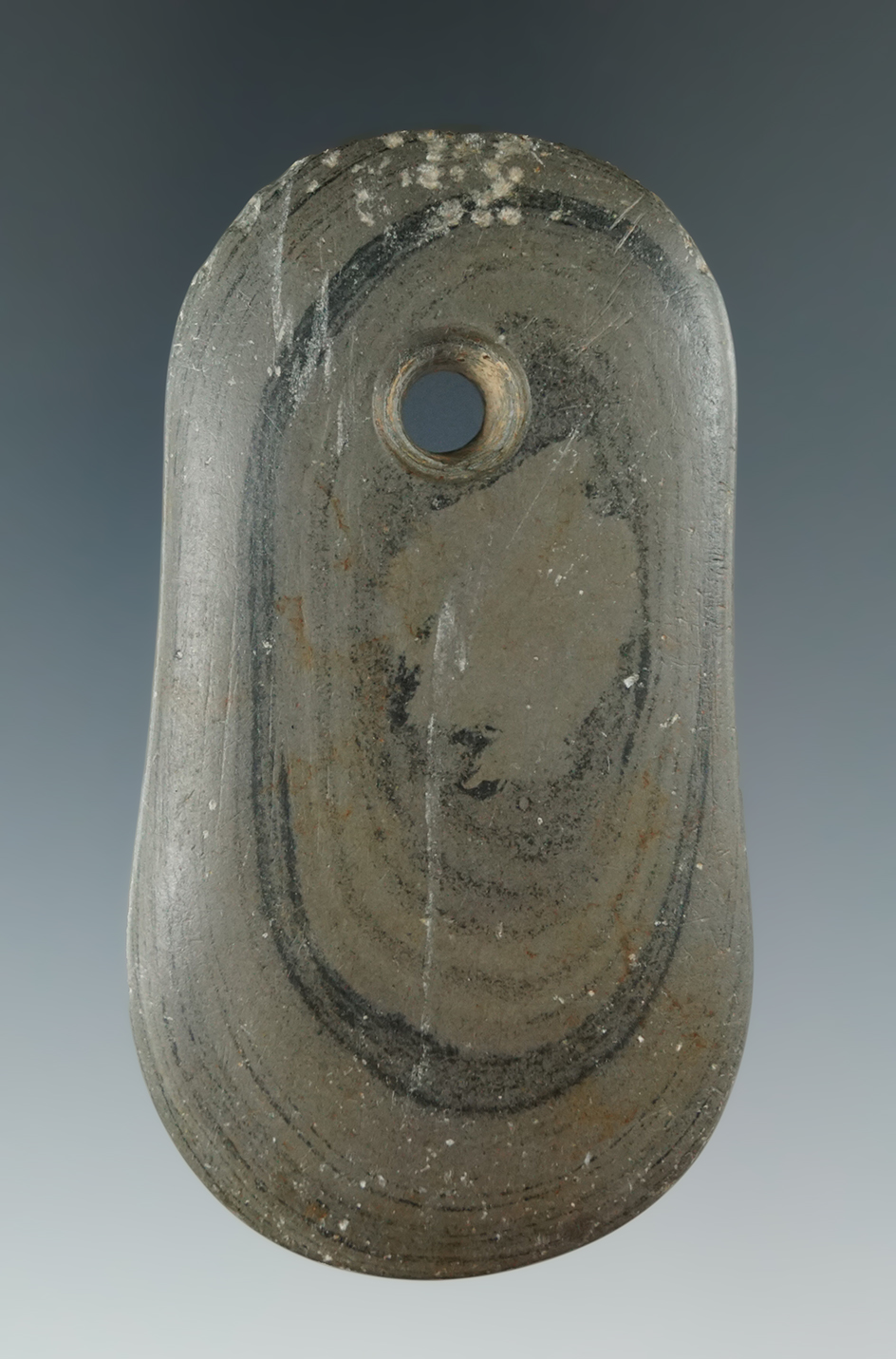 3 1/8" Pendant found in Perry Co., Ohio. Ex. Fred Weingardner.