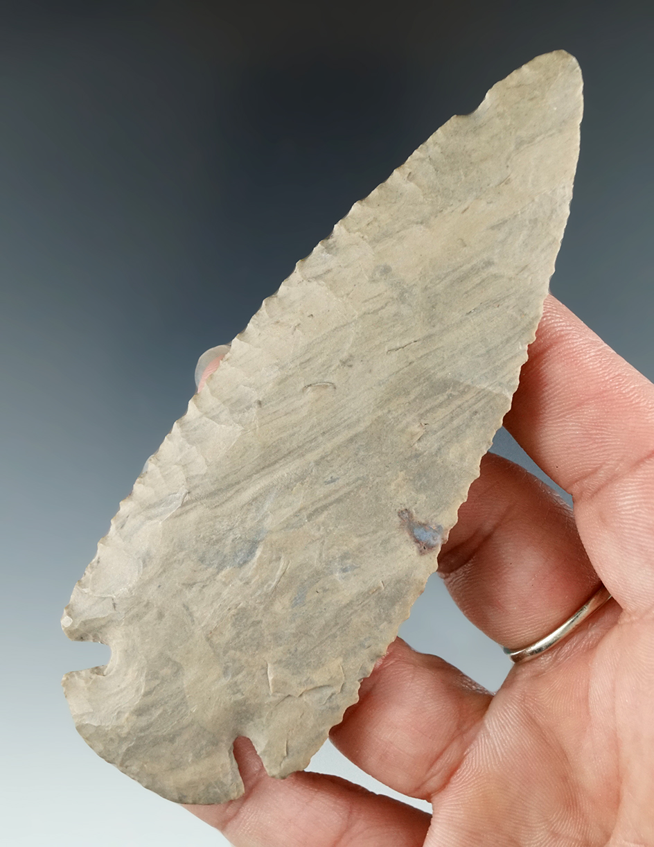 4 5/16" Dovetail made from Tyrone Chert, found in Kentucky. Comes with a Davis COA.