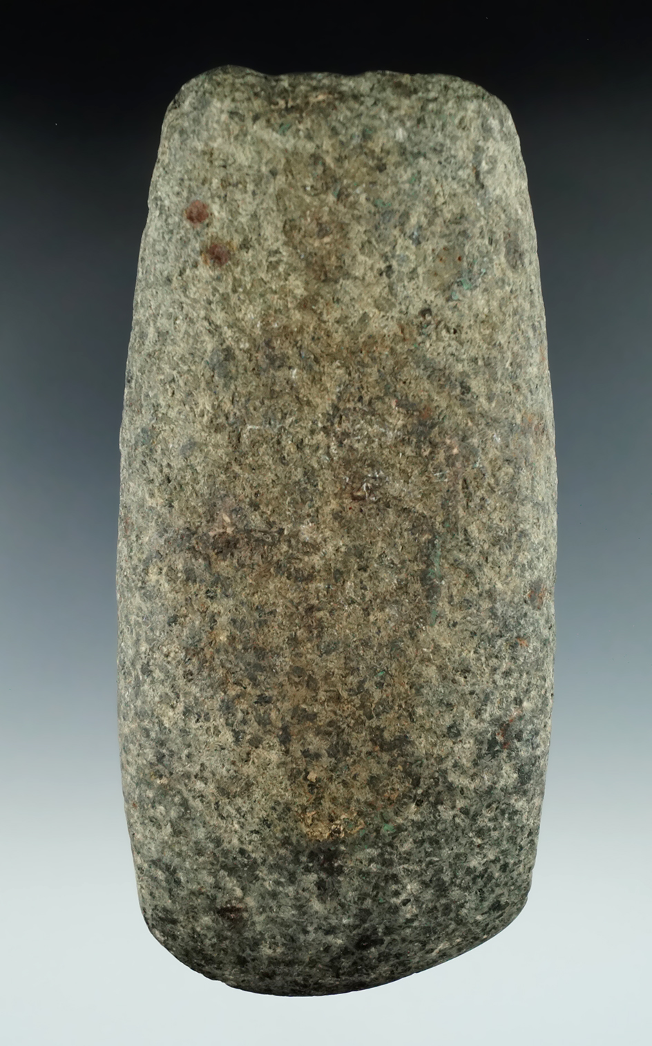 5 5/8" Granite Celt with an anciently salvaged poll end. Found in Ohio.