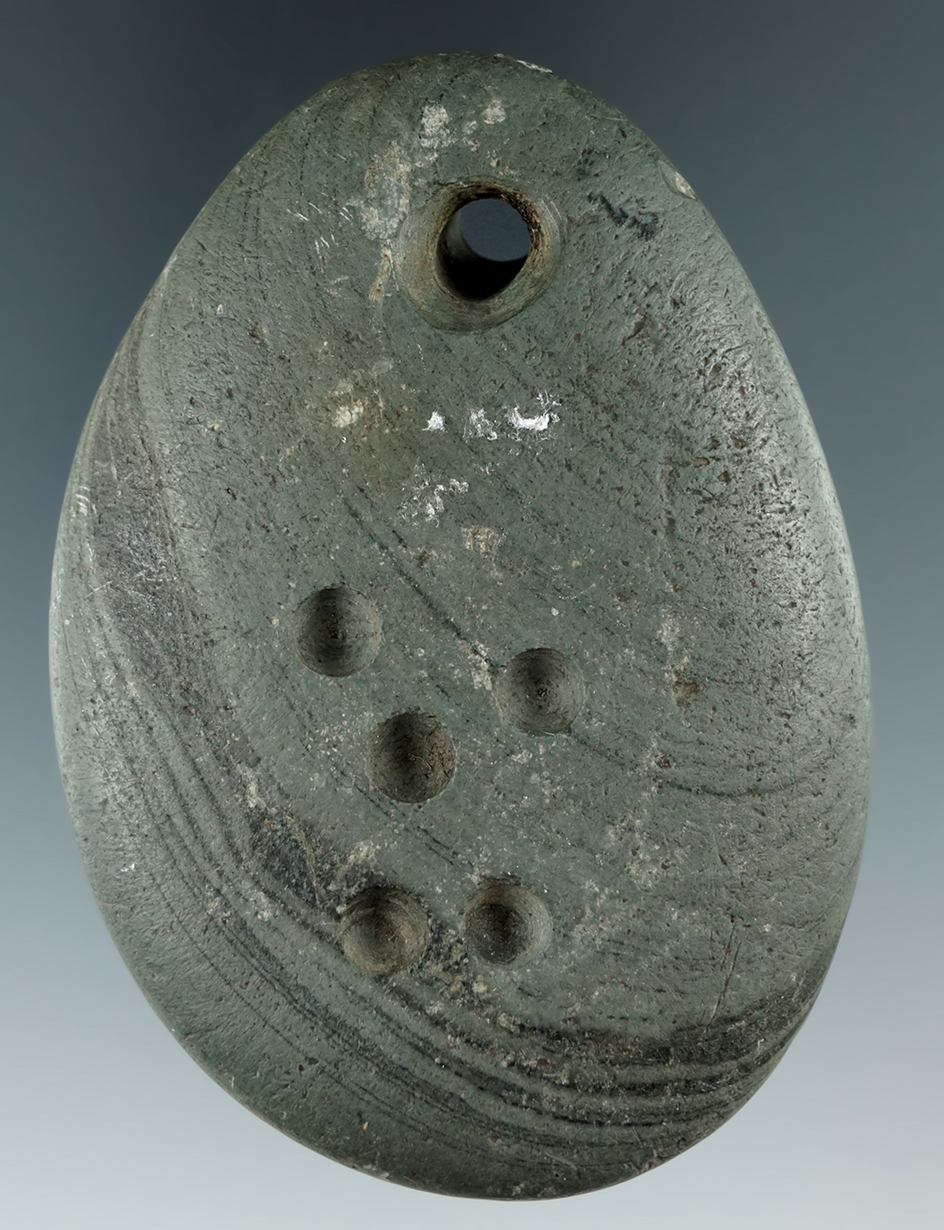 3" Pendant found by Frank Keller in Huron Co., Ohio. Ex. BB Thomas, Jeff McClaughlin.